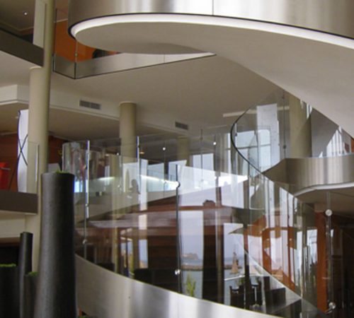 Glass Metal Spiral Staircase