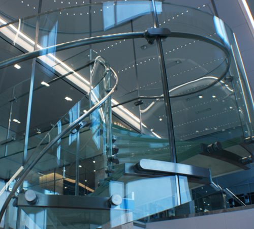 Spiral glass staircase, Glass Spiral Staircase