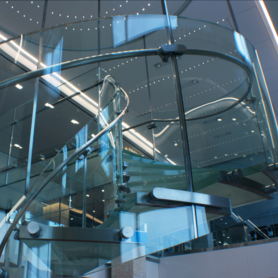 Spiral glass staircase, Glass Spiral Staircase