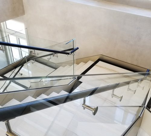 Ddouble ramp staircase glass balustrade, glass balustrade, glass staircase